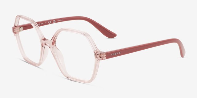 Vogue Eyewear VO5363 Transparent Pink PlasticEyeglass Frames from EyeBuyDirect, Angle View