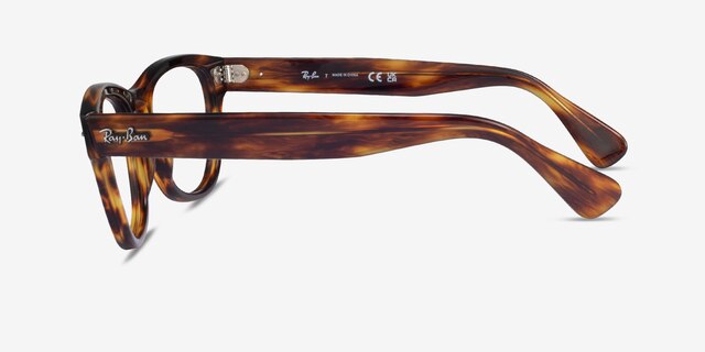 Ray-Ban RB2201V Laramie Shiny Striped Tortoise AcetateEyeglass Frames from EyeBuyDirect, Side View