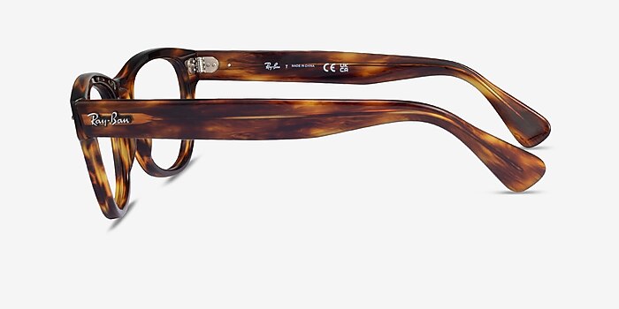 Ray-Ban RB2201V Laramie Shiny Striped Tortoise Acetate Eyeglass Frames from EyeBuyDirect