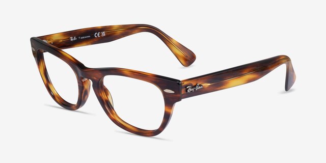 Ray-Ban RB2201V Laramie Striped Tortoise AcetateEyeglass Frames from EyeBuyDirect, Angle View