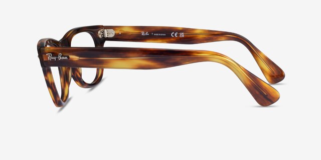 Ray-Ban RB2201V Laramie Striped Tortoise AcetateEyeglass Frames from EyeBuyDirect, Side View