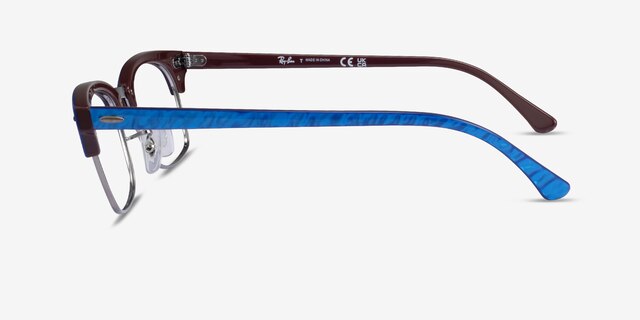 Ray-Ban RB3916V Wrinkled Blue On Brown AcetateEyeglass Frames from EyeBuyDirect, Side View