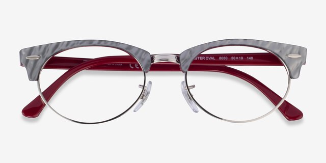 Ray-Ban RB3946V Wrinkled Gray On Bordeaux AcetateEyeglass Frames from EyeBuyDirect, Closed View