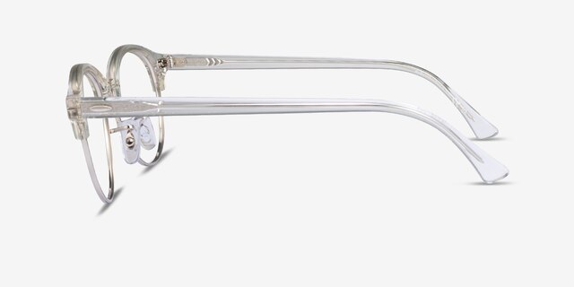 Ray-Ban RB4246V Clubround White Transparent AcetateEyeglass Frames from EyeBuyDirect, Side View