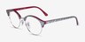 Ray-Ban RB4246V Clubround Wrinkled Gray On Bordeaux AcetateEyeglass Frames from EyeBuyDirect, Angle View