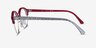 Ray-Ban RB4246V Clubround Wrinkled Gray On Bordeaux AcetateEyeglass Frames from EyeBuyDirect, Side View