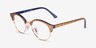 Ray-Ban RB4246V Clubround Wrinkled Beige On Blue AcetateEyeglass Frames from EyeBuyDirect, Angle View