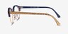 Ray-Ban RB4246V Clubround Wrinkled Beige On Blue AcetateEyeglass Frames from EyeBuyDirect, Side View
