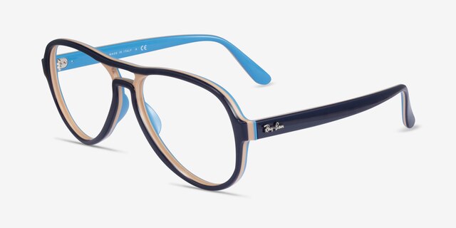 Ray-Ban RB4355V Vagabond Blue Light Brown PlasticEyeglass Frames from EyeBuyDirect, Angle View