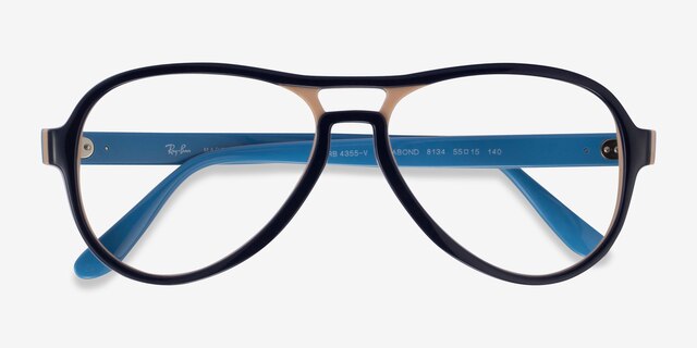 Ray-Ban RB4355V Vagabond Blue Light Brown PlasticEyeglass Frames from EyeBuyDirect, Closed View