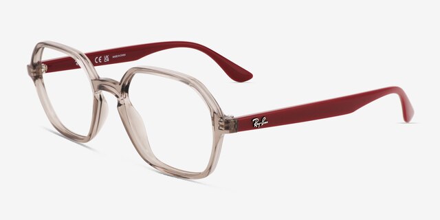 Ray-Ban RB4361V Transparent Gray PlasticEyeglass Frames from EyeBuyDirect, Angle View