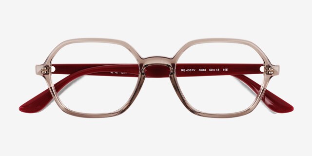Ray-Ban RB4361V Transparent Gray PlasticEyeglass Frames from EyeBuyDirect, Closed View