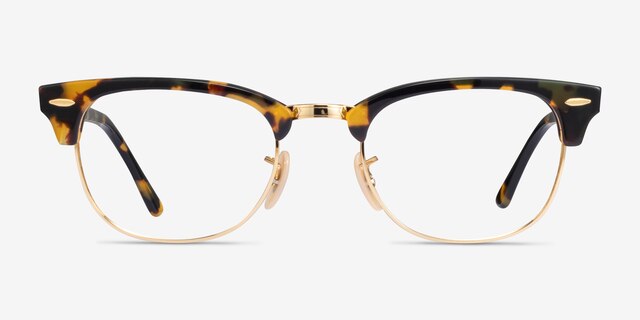 Ray-Ban RB5154 Clubmaster Yellow Tortoise AcetateEyeglass Frames from EyeBuyDirect, Front View