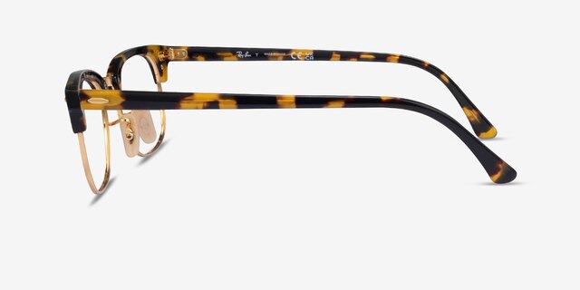 Ray-Ban RB5154 Clubmaster Yellow Tortoise AcetateEyeglass Frames from EyeBuyDirect, Side View