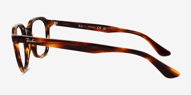 Ray-Ban RB5390 Striped Tortoise AcetateEyeglass Frames from EyeBuyDirect, Side View