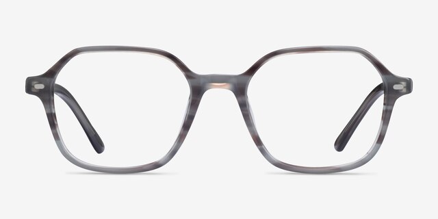 Ray-Ban RB5394 John Striped Gray AcetateEyeglass Frames from EyeBuyDirect, Front View