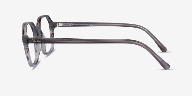 Ray-Ban RB5394 John Striped Gray AcetateEyeglass Frames from EyeBuyDirect, Side View
