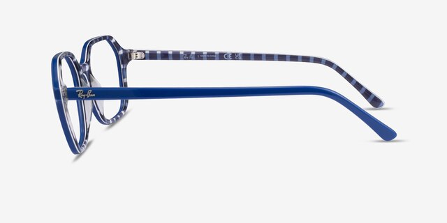 Ray-Ban RB5394 John Vichy Blue White AcetateEyeglass Frames from EyeBuyDirect, Side View