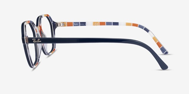 Ray-Ban RB5394 John Blue On Stripes Orange AcetateEyeglass Frames from EyeBuyDirect, Side View