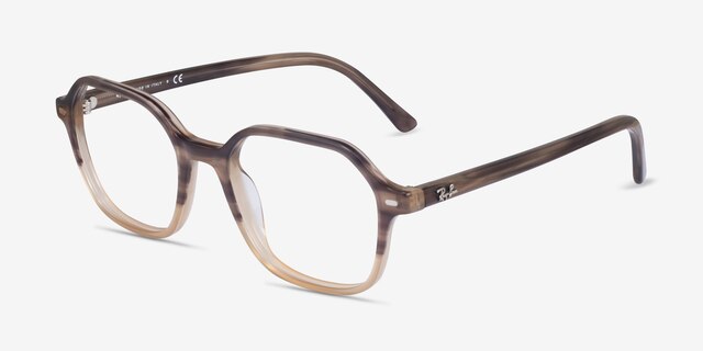 Ray-Ban RB5394 John Gradient Brown Tortoise AcetateEyeglass Frames from EyeBuyDirect, Angle View