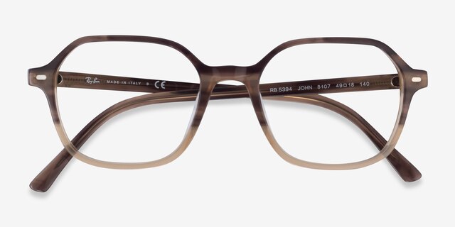 Ray-Ban RB5394 John Gradient Brown Tortoise AcetateEyeglass Frames from EyeBuyDirect, Closed View
