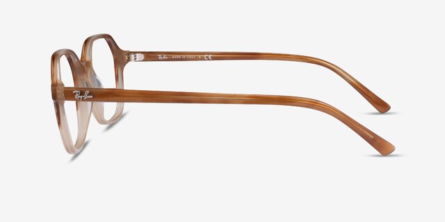 Ray-Ban RB5394 John Gradient Light Brown Tortoise AcetateEyeglass Frames from EyeBuyDirect, Side View