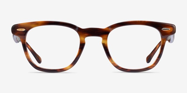 Ray-Ban RB5398 Hawkeye Striped Tortoise AcétateMontures de lunettes de vue d'EyeBuyDirect, Vue de Face