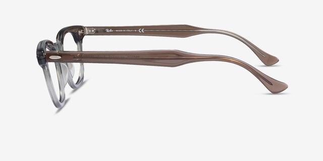 Ray-Ban RB5398 Hawkeye Brown On Trasparent Gray AcetateEyeglass Frames from EyeBuyDirect, Side View