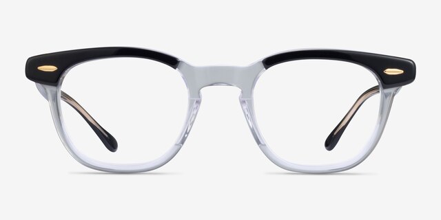 Ray-Ban RB5398 Hawkeye Top Black On Transparent AcetateEyeglass Frames from EyeBuyDirect, Front View