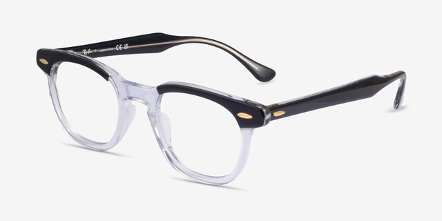 Ray-Ban RB5398 Hawkeye Top Black On Transparent AcetateEyeglass Frames from EyeBuyDirect, Angle View