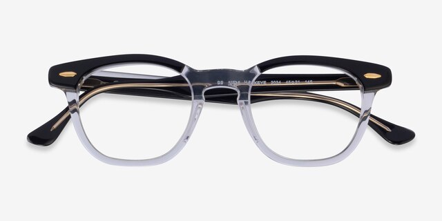 Ray-Ban RB5398 Hawkeye Top Black On Transparent AcetateEyeglass Frames from EyeBuyDirect, Closed View