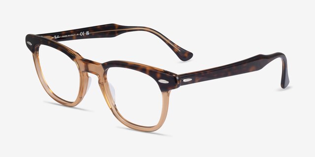 Ray-Ban RB5398 Hawkeye Tortoise On Transparent Brown AcetateEyeglass Frames from EyeBuyDirect, Angle View