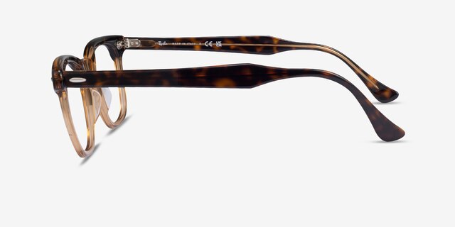 Ray-Ban RB5398 Hawkeye Tortoise On Transparent Brown AcetateEyeglass Frames from EyeBuyDirect, Side View