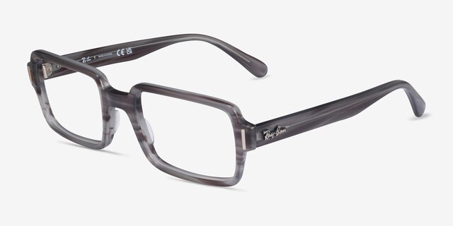 Ray-Ban RB5473 Benji Striped Gray AcetateEyeglass Frames from EyeBuyDirect, Angle View