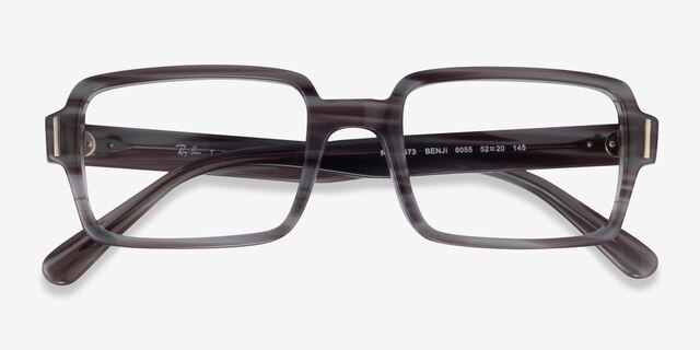 Ray-Ban RB5473 Benji Striped Gray AcetateEyeglass Frames from EyeBuyDirect, Closed View