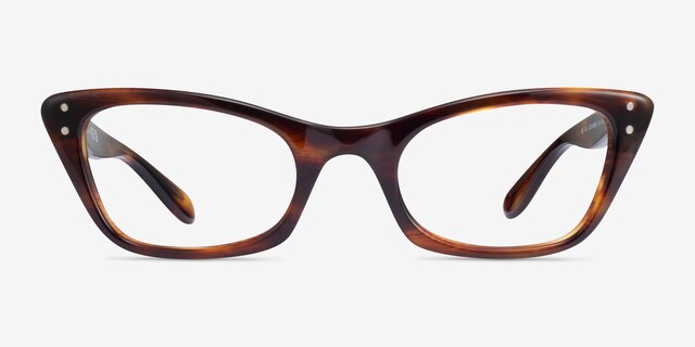 Ray-Ban RB5499 Lady Burbank Striped Tortoise AcetateEyeglass Frames from EyeBuyDirect, Front View