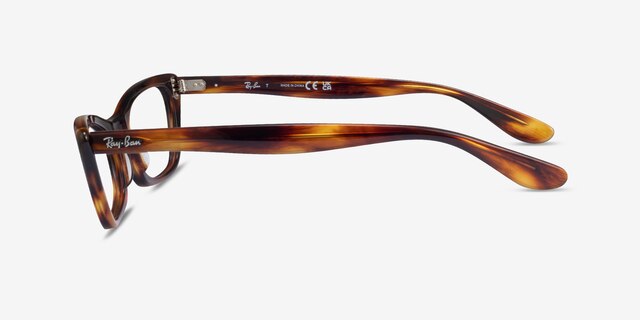 Ray-Ban RB5499 Lady Burbank Striped Tortoise AcetateEyeglass Frames from EyeBuyDirect, Side View