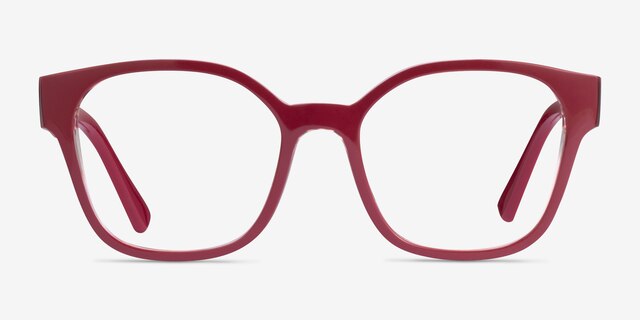 Vogue Eyewear VO5407 Bordeaux Flowers Red PlasticEyeglass Frames from EyeBuyDirect, Front View