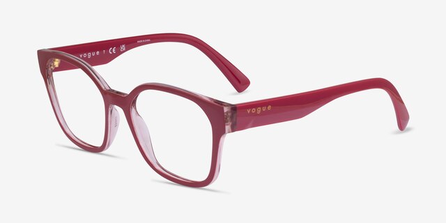 Vogue Eyewear VO5407 Bordeaux Flowers Red PlasticEyeglass Frames from EyeBuyDirect, Angle View