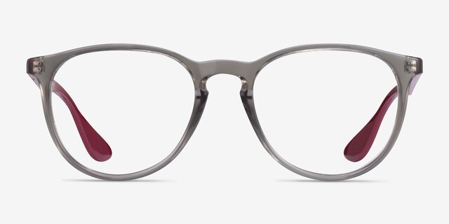 Ray-Ban RB7046 Transparent Gray PlasticEyeglass Frames from EyeBuyDirect, Front View