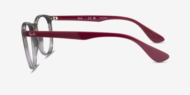 Ray-Ban RB7046 Transparent Gray PlasticEyeglass Frames from EyeBuyDirect, Side View