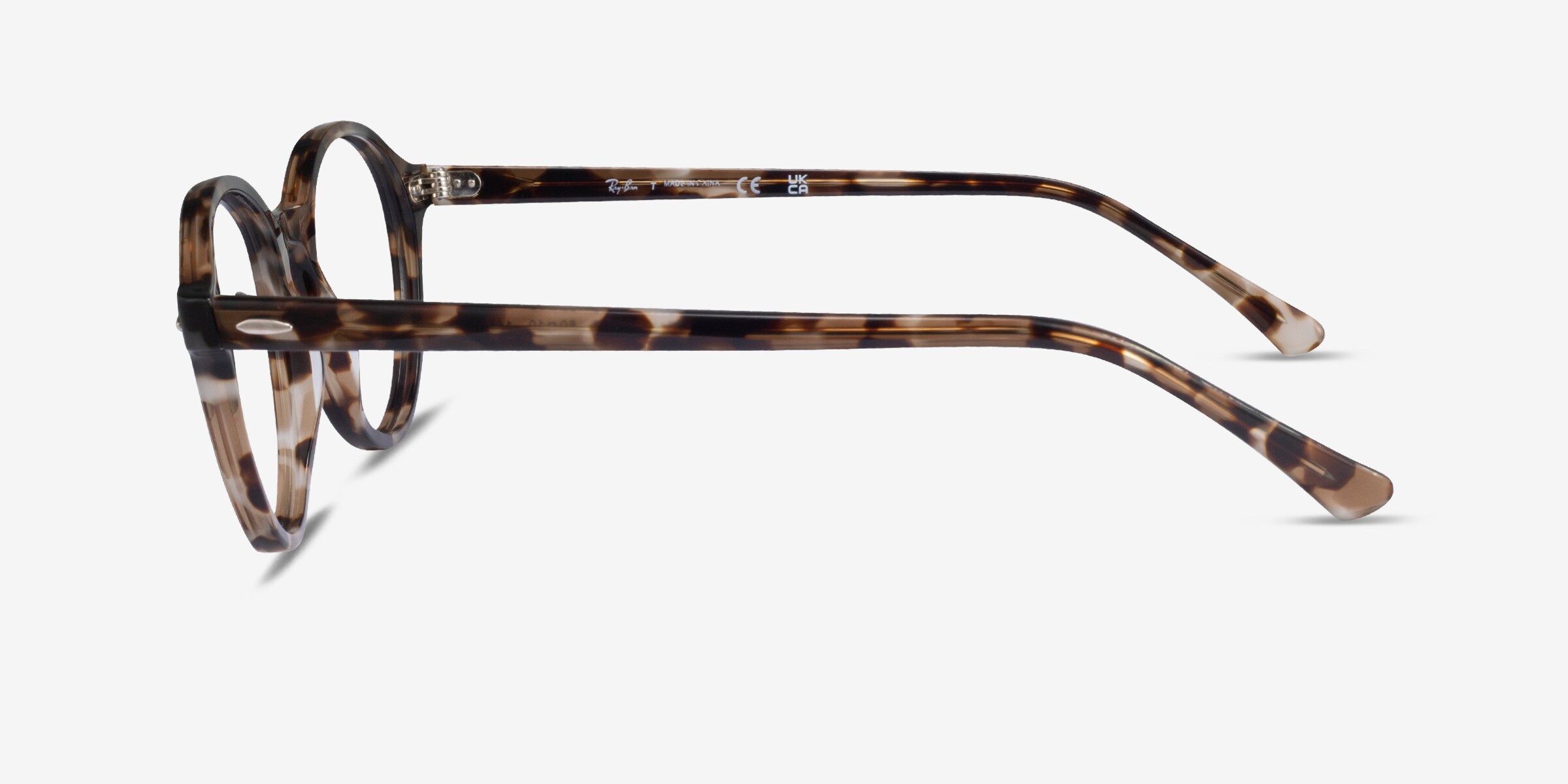 Ray-Ban RB7118 - Round Brown Tortoise Frame Eyeglasses | Eyebuydirect