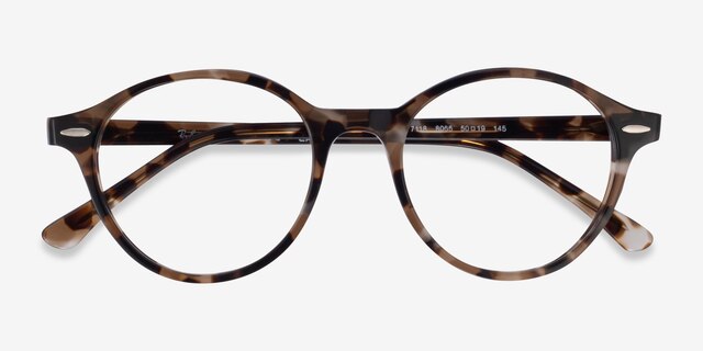 Ray-Ban RB7118 Brown Tortoise PlasticEyeglass Frames from EyeBuyDirect, Closed View