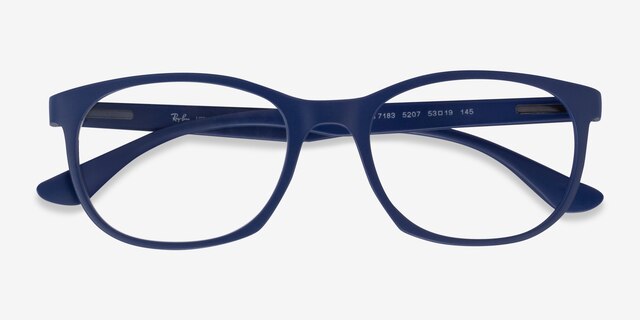 Ray-Ban RB7183 Liteforce Sand Blue PlasticEyeglass Frames from EyeBuyDirect, Closed View