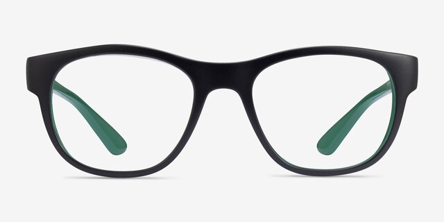Ray-Ban RB7191 Matte Black On Green PlasticEyeglass Frames from EyeBuyDirect, Front View