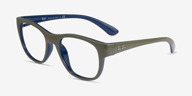 Ray-Ban RB7191 Matte Green PlasticEyeglass Frames from EyeBuyDirect, Angle View