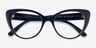 Vogue Eyewear VO5422 Dark Blue Serigraphy PlasticEyeglass Frames from EyeBuyDirect, Closed View