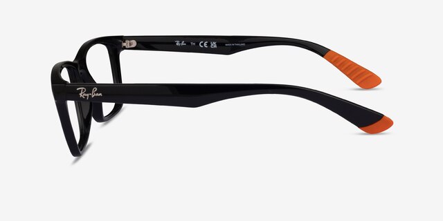 Ray-Ban RB7025 Satin Black PlasticEyeglass Frames from EyeBuyDirect, Side View