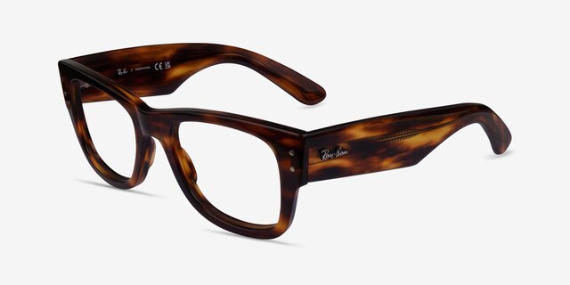 Ray-Ban RB0840V Striped Tortoise PlasticEyeglass Frames from EyeBuyDirect, Angle View