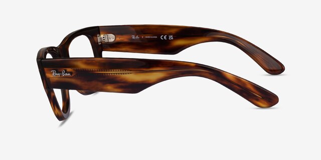 Ray-Ban RB0840V Striped Tortoise PlasticEyeglass Frames from EyeBuyDirect, Side View